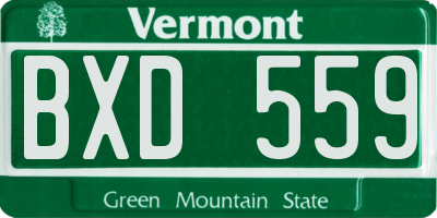 VT license plate BXD559