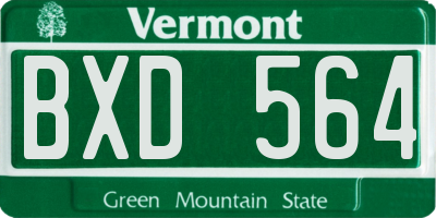 VT license plate BXD564