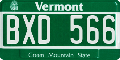VT license plate BXD566