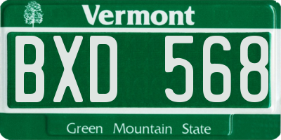 VT license plate BXD568