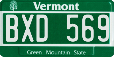VT license plate BXD569