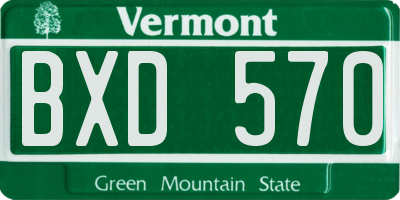 VT license plate BXD570