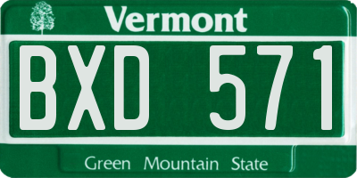 VT license plate BXD571