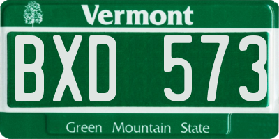 VT license plate BXD573