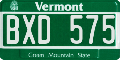 VT license plate BXD575
