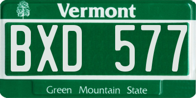 VT license plate BXD577