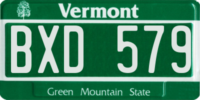 VT license plate BXD579
