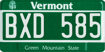 VT license plate BXD585
