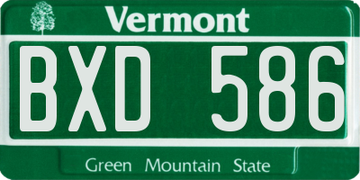 VT license plate BXD586