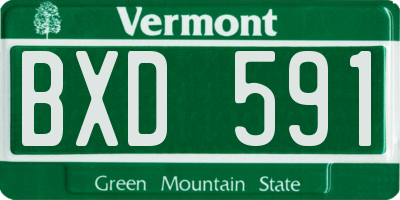 VT license plate BXD591