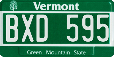 VT license plate BXD595