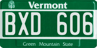 VT license plate BXD606