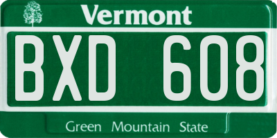 VT license plate BXD608