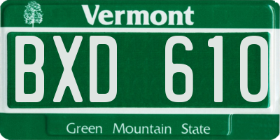VT license plate BXD610