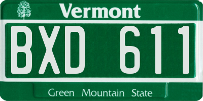 VT license plate BXD611
