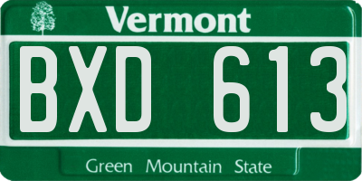 VT license plate BXD613