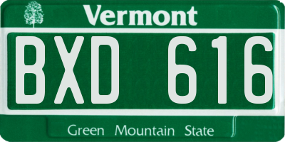 VT license plate BXD616