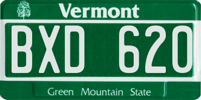 VT license plate BXD620