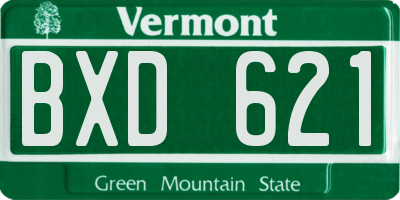 VT license plate BXD621