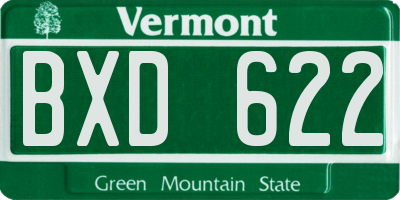 VT license plate BXD622