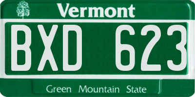 VT license plate BXD623