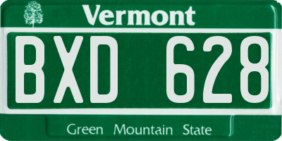 VT license plate BXD628
