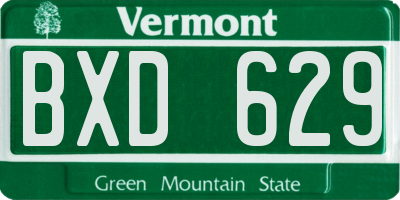 VT license plate BXD629