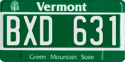 VT license plate BXD631
