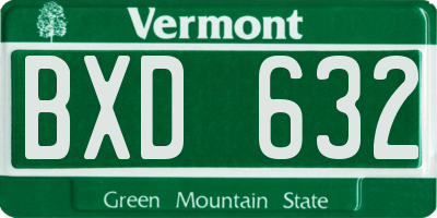 VT license plate BXD632