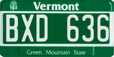 VT license plate BXD636