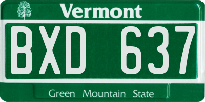 VT license plate BXD637