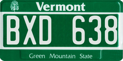 VT license plate BXD638