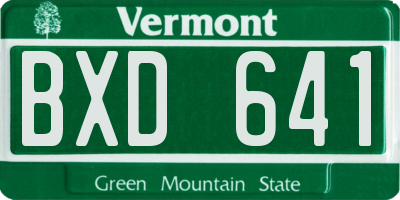 VT license plate BXD641