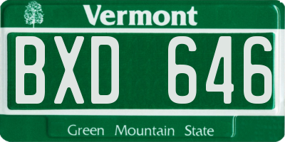 VT license plate BXD646