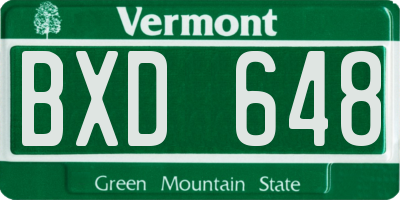 VT license plate BXD648