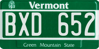 VT license plate BXD652