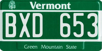 VT license plate BXD653