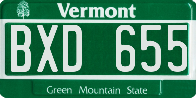 VT license plate BXD655