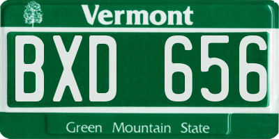 VT license plate BXD656