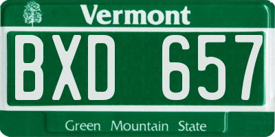 VT license plate BXD657