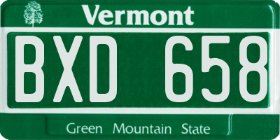 VT license plate BXD658