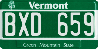 VT license plate BXD659