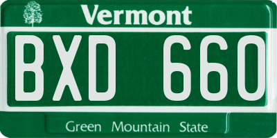 VT license plate BXD660