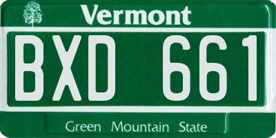 VT license plate BXD661