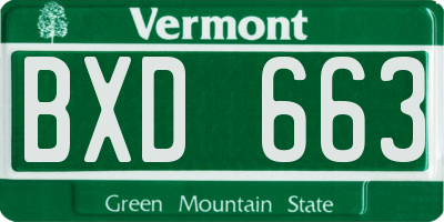 VT license plate BXD663