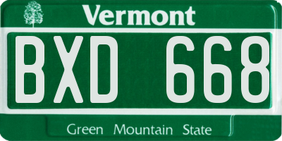 VT license plate BXD668