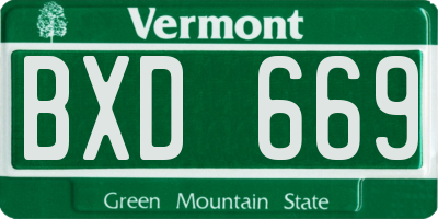 VT license plate BXD669