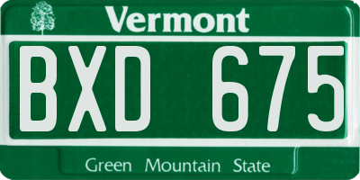 VT license plate BXD675