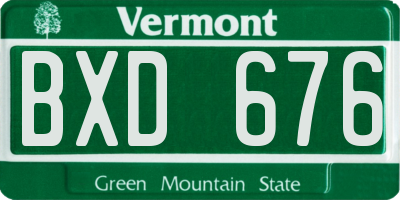 VT license plate BXD676