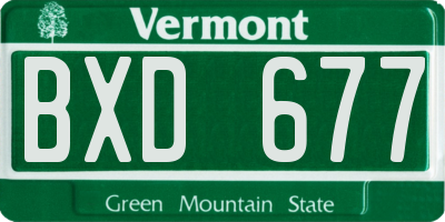VT license plate BXD677
